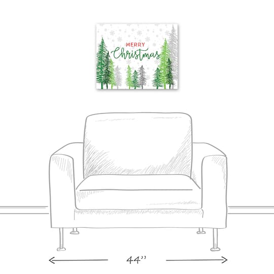 Merry Christmas Forest Canvas Wall Art